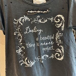 A Rare Bird Graphic Tee with White Print